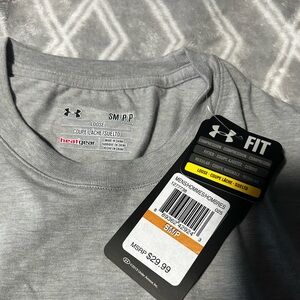 NWT Under Armour Men's Heather Gray Long Sleeve Tee